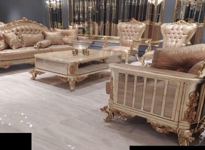 Sofagarnitur 3+3+1+1 Sitzer Couchtisch Sofa Sessel Sofas Stoff Luxus Set 5tlg