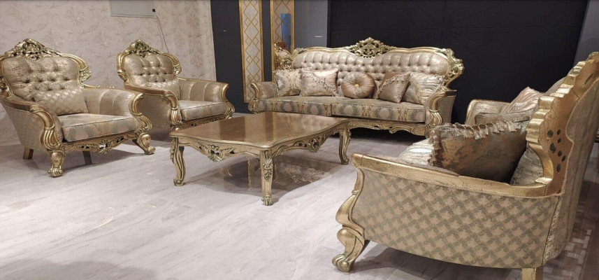 Set 5tlg Sofagarnitur 3+3+1+1 Sitzer Couchtisch Garnitur Sofa Stoff Sofas Couch