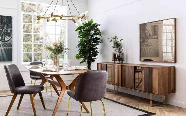 Italienische Stil Esstisch 4x Stühle Holz Tisch Essgarnitur Modern Design 5tlg