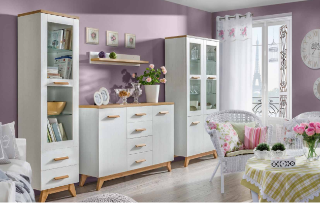 Wohnzimmer Set Vitrine Kommode Wandregal Wohnwände Kommoden