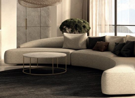 Ecksofa U-Form xxl Sofas Wohnlandschaft Sofa Garnitur 3tlg. Sofas Rund Couchen