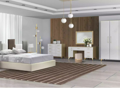 Schlafzimmer Set Bett 2x Nachttisch Kommode 7tlg Design Luxus