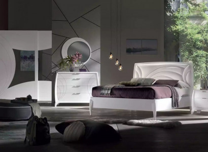 Schlafzimmer Set Bett 2x Nachttisch Kleiderschrank 6tlg Design Luxus