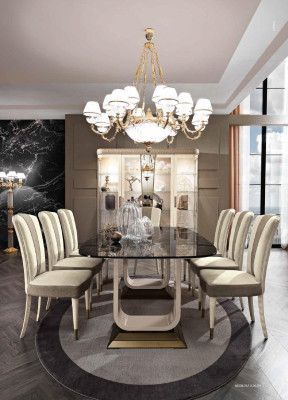 Vitrine Luxus Schaufenster Vitrinen Glas Schrank Modern Beige Regal Anrichte Neu