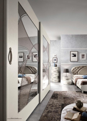 Luxus Kleiderschrank mit Schwebetüren Schlafzimmer Schrank Schränke Holz  Modern