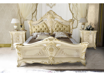 Klassisches Bett Luxus Chesterfield Holz Schlafzimmer Hotel Barock Möbel Betten