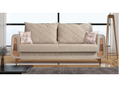 Designer Moderne Luxus Sofa 3 Sitzer Möbel Polster Textil Beige Couchen xxl Neu