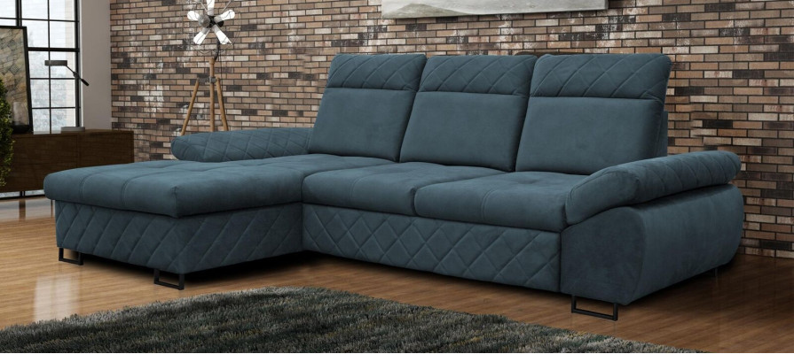 Wohnzimmer Textil L-Form Sofas Braune Ecksofa Couch Polstermöbel Schlafsofa NEU