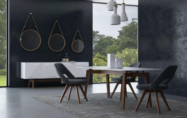 Esszimmergarnitur Luxus Möbel Esstisch Stühle Anrichte Echtholzmöbel