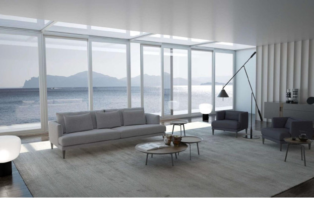 Graues Polstergruppenset Couchensemble Sofaeinrichtung Luxus Möbel Neu