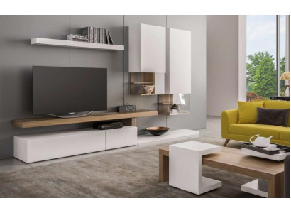 Weiße Wohnwand Möbel Moderne Hängeschränke Wandregale TV-Ständer Sideboard