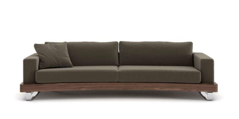Modernes Dreisitzer Sofa Polstercouch Wohnzimmergarnitur-Set Holzgestell