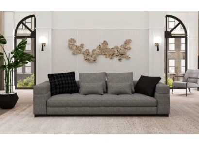 Graues Sofa Dreisitzer Wohnzimmer Sitzmöbel Holzgestell Sofakollektion