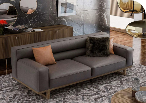Grauer Dreisitzer Moderne Luxus Couch Wohnzimmermöbel Wohnzimmer Sofa