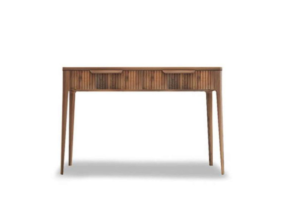 Holz Konsolentisch Ablagetisch Walnuss Natur - Toros Schwarzer Marmor