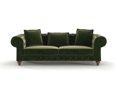 Grüner Chesterfield Textil Dreisitzer Luxus Couch Wohnzimmersofas Stil