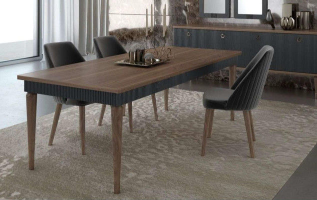 Grauer Moderner Luxus Stuhl Stühle Einsitzer Holzmöbel Küchenstühle