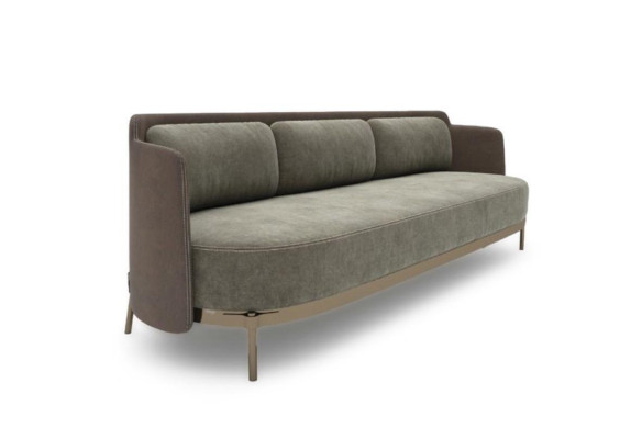 Modernes Sofa 3 Sitzer Wohnzimmer Polster Textil Luxus Couch 228cm Stoff