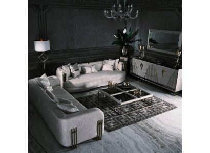 Komplette Couchgarnitur Dreisitzer Stoffsofa Set 8tlg Wohnzimmer Groß