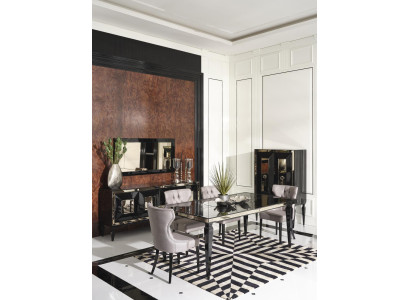 Großes Essecke Essgruppe Esszimmer Esstisch Stühle 10tlg Schwarz Holz