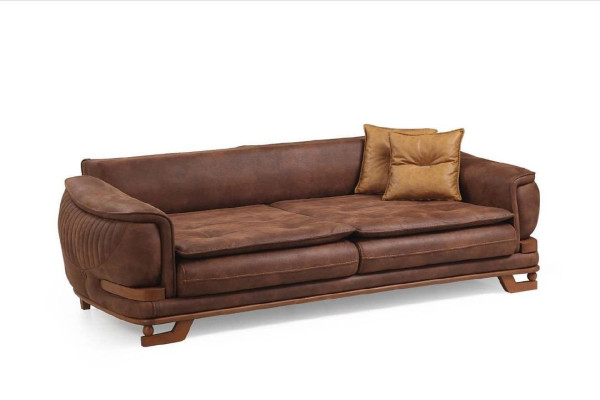 Luxus Dreibettsofa Dreisitzer Sofa 3 Sitzer Design Wohnzimmer Kunstleder