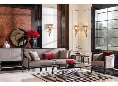 Komplette Couchgarnitur Dreisitzer Sessel Couchtisch Set 3tlg Grau