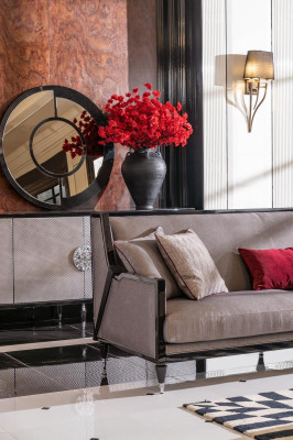 Komplette Couchgarnitur Dreisitzer Sessel Couchtisch Set 3tlg Grau