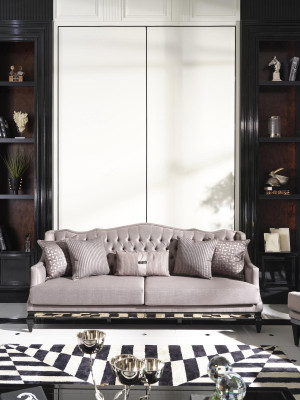 Sofagarnitur Sofa 3 Sessel Stoffsofa Grau 3tlg Dreisitzer Polstersofa