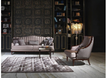 Sofagarnitur Viersitzer Sessel Beistelltisch Stoffsofa Grau Polster