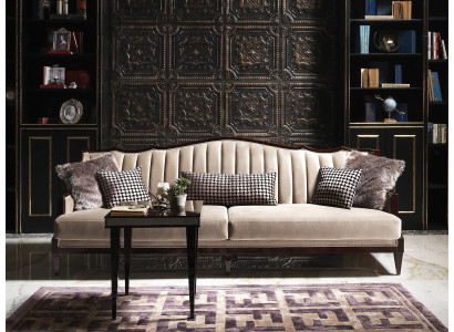 Viersitzer Sofa 4 Sitzer Beistelltisch Komplette Grau Holz Stoffsofa