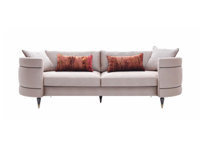 Stoffsofa Viersitzer Sofa 4 Sitzer Polstersofa Grau Modern Design