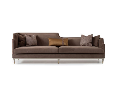 Stoffsofa Viersitzer Sofa 4 Sitzer Braun Sofas Wohnzimmer Polstersofa