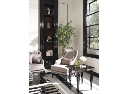 Garnitur Sessel Beistelltisch Wohnzimmer Ohrensessel Grau Modern 2tlg