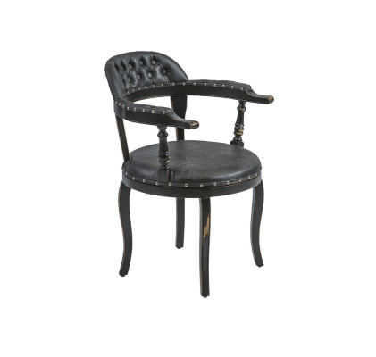 Luxus Design Polster Stuhl Polster Sitz Esszimmer Holz Stuhl mit Armlehnen