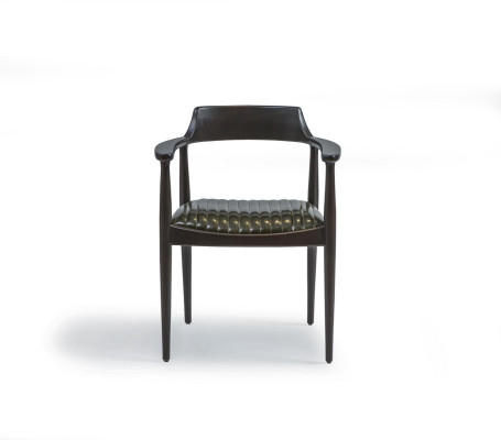 Esszimmer Design Stuhl mit Armlehnen Neu Möbel Sitz Schwarz Holzstuhl