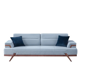 Modernes Sofas Designer Blauer 3-Sitzer Polstersofas Ledercouchen Neu
