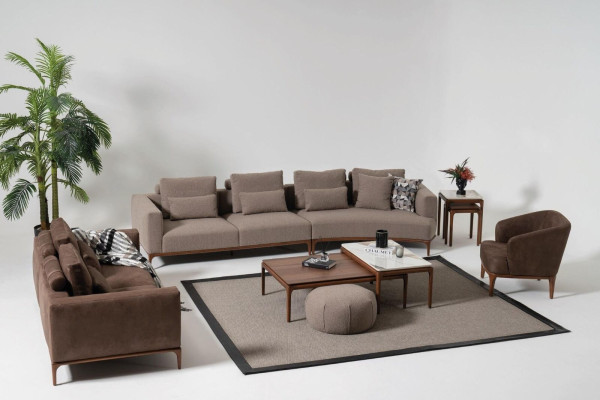 Brauner Wohnzimmer Luxus Sessel Designer Einsitzer Polster Lehnsessel