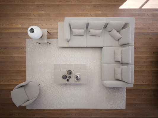 Polstermöbel Luxus Ecksofa L-Form Wohnzimmer Grau Sofa Couch Couchtisch