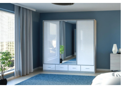 Schrank Kleiderschrank Schrankwand Schlafzimmer Erwachsene Farbe Weiß Möbel Neu