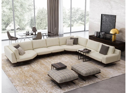 Wohnzimmer Set 5tlg Ecksofa L Form 2x Hocker Garnitur Design 2x Beistelltisch