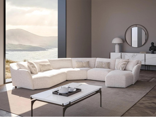 Luxus Wohnzimmer Ecksofa U-Form Set Garnitur Couchtisch Neu Möbel