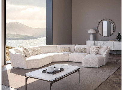 Luxus Wohnzimmer Ecksofa U-Form Set Garnitur Couchtisch Neu Möbel