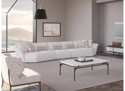 Luxus Set 2tlg Wohnzimmer Sofa Fünfsitzer Textil Sofa Einrichtung Couchtisch