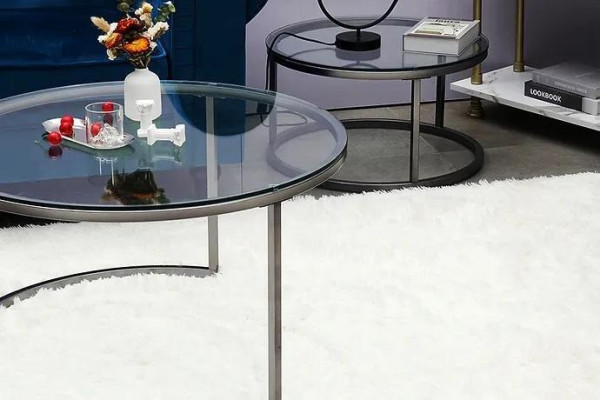  Couchtische 2 Teile Glas Tischplatte Metall goldfarbene Wohnzimmermöbel