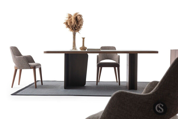  Esszimmer-Set 5tlg. Esstisch 4x Stühle Modern Design Braun Luxus Set