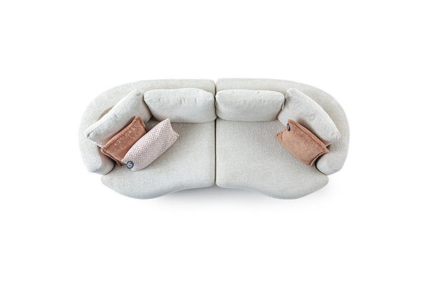  Designer Modern Wohnzimmer 3-Sitzer Sofa Weiß Einfarbig Luxus Stil Stoffsofa