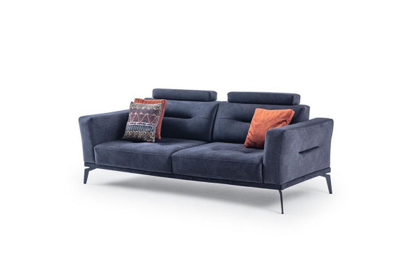  3-Sitzer Grau Modern Design Luxus Stoffsofa Wohnzimmer Dreisitzer Sofa