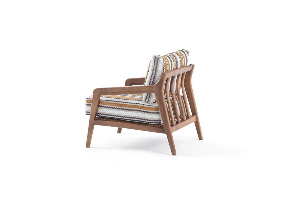  Wohnzimmer Lounge Designer Modern 1-Sitzer Sofa Stoffsofa mit Kissen