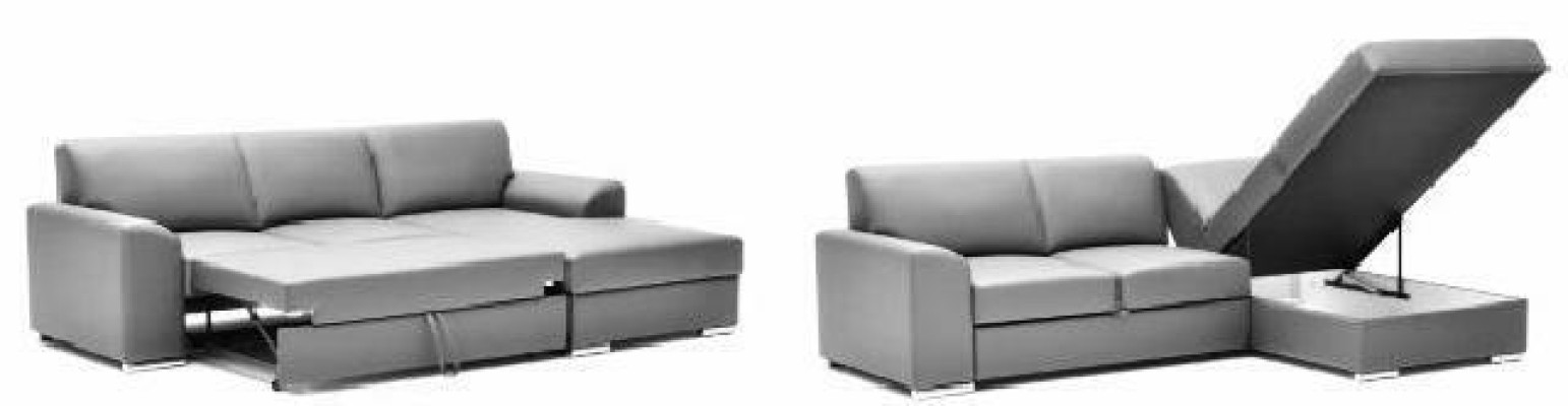 Innovation im Wohnzimmer Ecksofas mit Stoffpolsterung und ausziehbarer Schlaffunktion