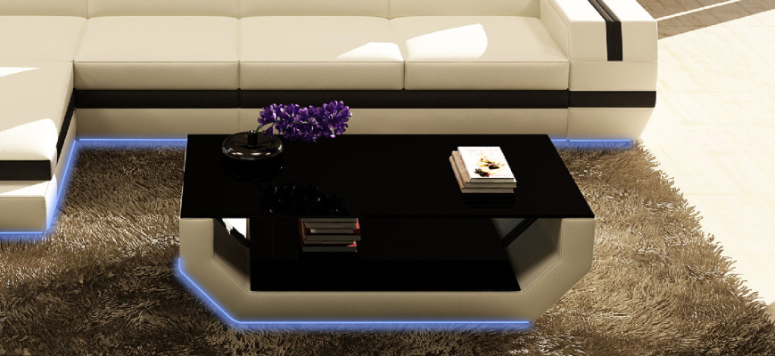 Luxus Couchtische Polser Leder Designer Wohnzimmer Beistelltisch Tisch